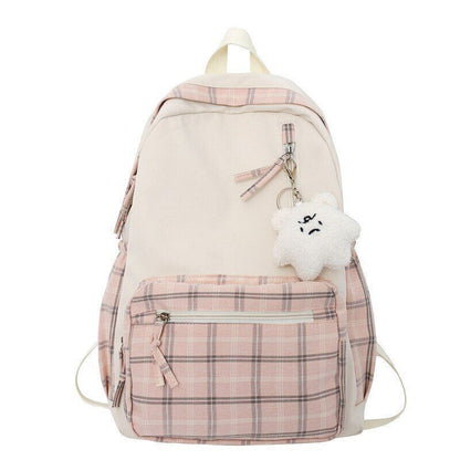 Travel School Bag Backpack Trendy College Cool Plaid Backpack Women Laptop Bag