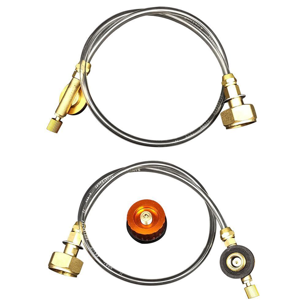 Camping Gas Stove Propane Refill Adapter Outdoor Flat Cylinder Tank Container
