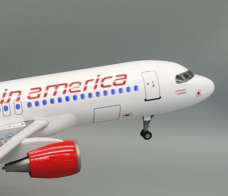 1:80 47CM Virgin America AIRBUS A320neo Plane Landing Gear Resin Aircraft Model