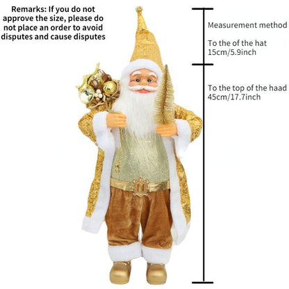 Christmas Ornaments 30-45cm Large Santa Claus Dolls Standing Figurine Home Decor