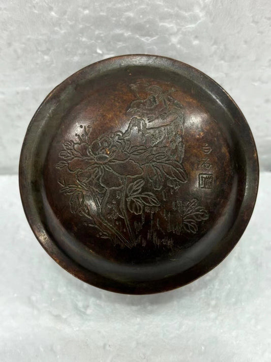 Rare Collection chinese bronze handmade flower statue box home decor decoration