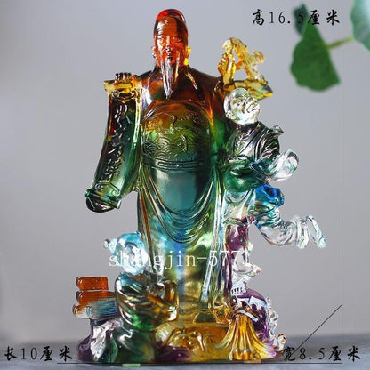 6.5" Crystal Wenchang Dijun Emperor Statue Wen Chang Wang King God Home