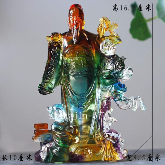 6.5" Crystal Wenchang Dijun Emperor Statue Wen Chang Wang King God Home