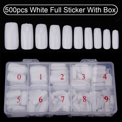 Nail Capsule 500Pcs Acrylic Transparent Artificial Full Cover Nails Tip Manicure