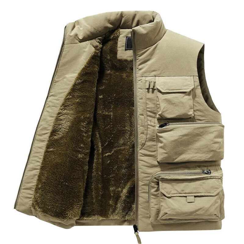 Men's Vest Coat Sleeveless Jacket Waistcoat Workwear Tops Cargo Vest Windbreaker