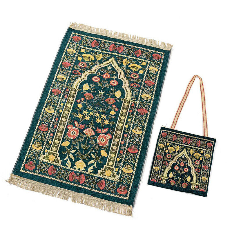 Pilgrimage Carpet Muslim Rug With Bag Kneeling Liturgical Blanket Worship Mat