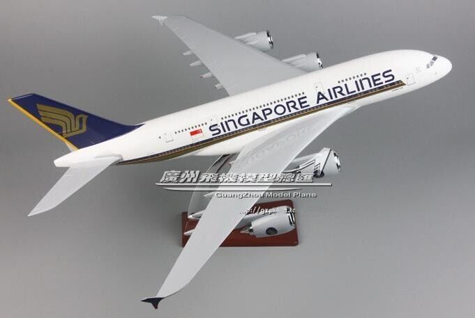 45CM 1:160 SINGAPORE AIRLINES AIRBUS A380 9V-SKA Passenger Airplane Resin Model