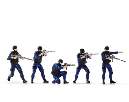 1/64 Anti-explosion Police SWAT Team Dolls Scene Figure Model For Cars Vehicles