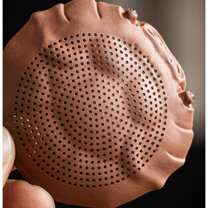 Multi Functional Tea Pet Yixing Zisha Crab Purple Clay Tea Strainer Filter Net