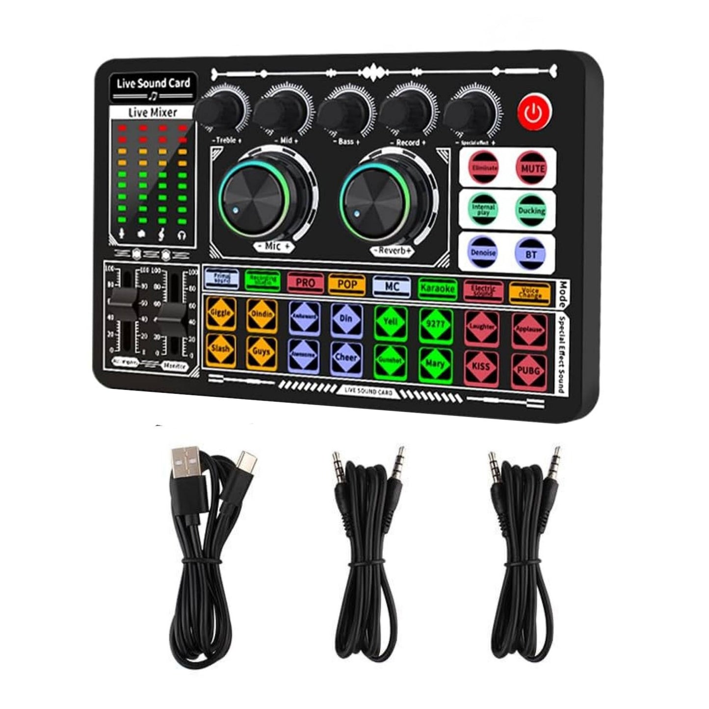 F999 Bluetooth Live Sound Card Multifunctional Voice Change For Live Steaming