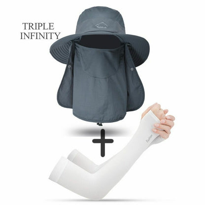 Summer Large Bucket Hat Foldable Breathable Hiking Fishing Camping 10*56-60 CM
