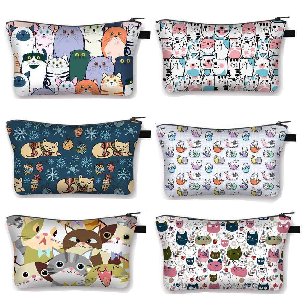 Cosmetic Bag Cartoon Toiletries Purse Small Clutch Makeup Handbag 13*15*21CM 1PC