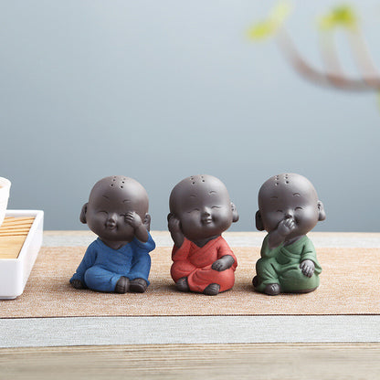 Chinese Novelty Tea Pet Yixing Zisha Purple Clay Statue Lovely Figurine Mini Pet