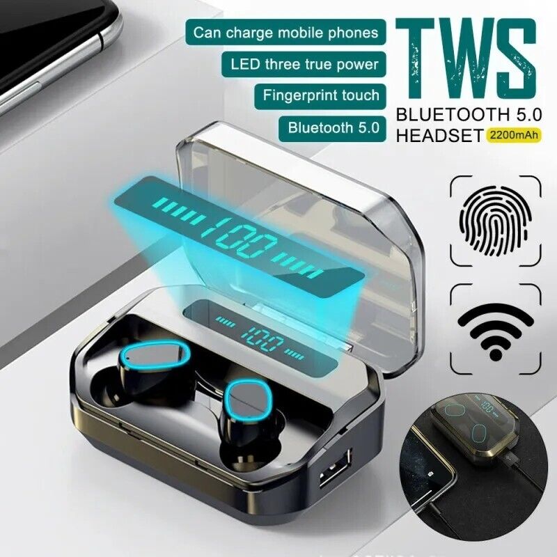 Noise Cancelling Bluetooth 5.0 Wireless TWS Earbuds Headphone Headset Waterproof