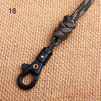 46CM 1 PC Paracord Keychain Lanyard Metal Triangle Buckle Outdoor Cord Carabiner