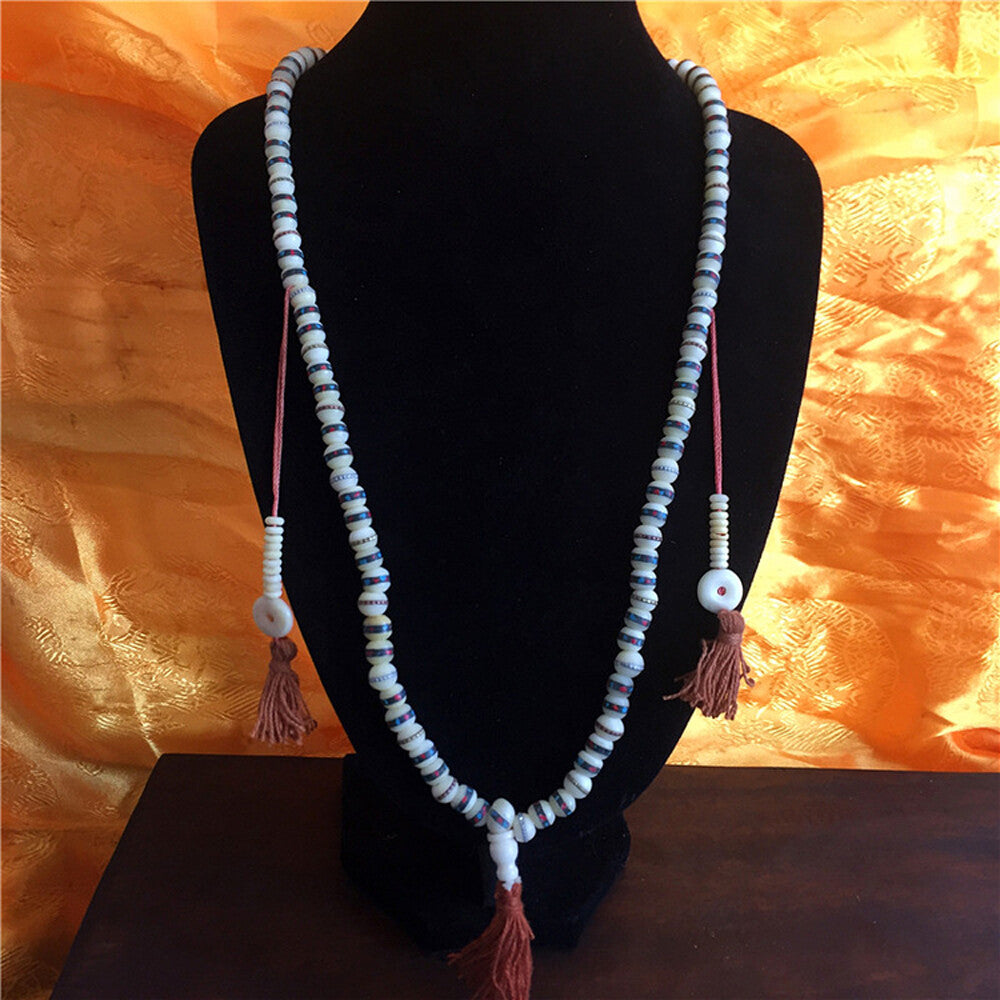 75MM TIBETAN 100% NATURAL BLESSED YAK MALA NECKLACE 108 BEADS