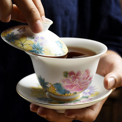 140ml Dehua Porcelain Gaiwan Handmade Bowl Tea Cup Creative Kung Fu Tea Set