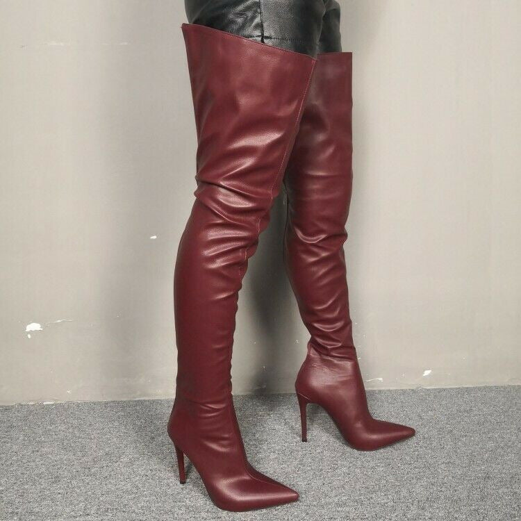Custom-made Ladies Overknee High Boots Stilettos High Heel Nightclub Pointed Toe