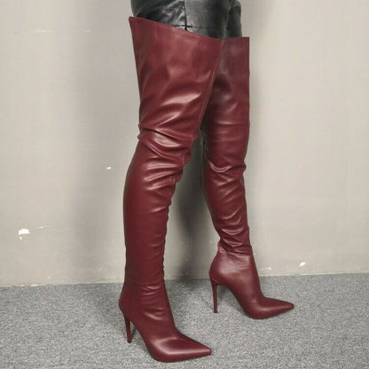 Custom-made Ladies Overknee High Boots Stilettos High Heel Nightclub Pointed Toe