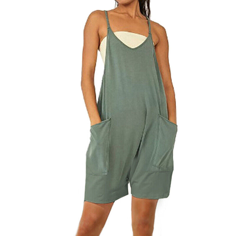 Dungarees Jumpsuit Holiday Ladies Casual Baggy Jumpsuit Playsuit