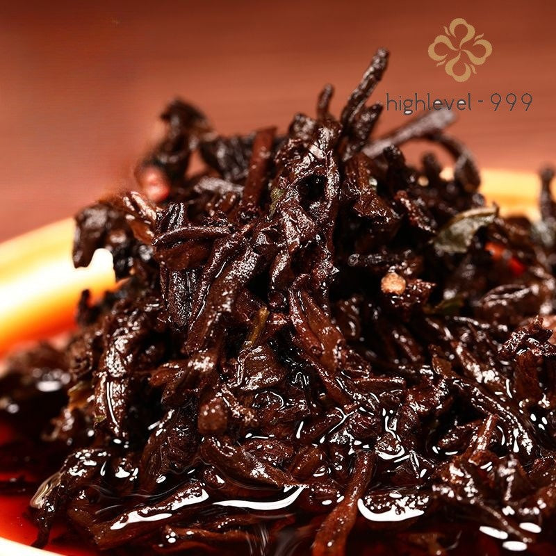 357g Ripe Pu'er Tea Cake Yunnan Glutinous Rice Aroma Aged Resistant Brewing Tea