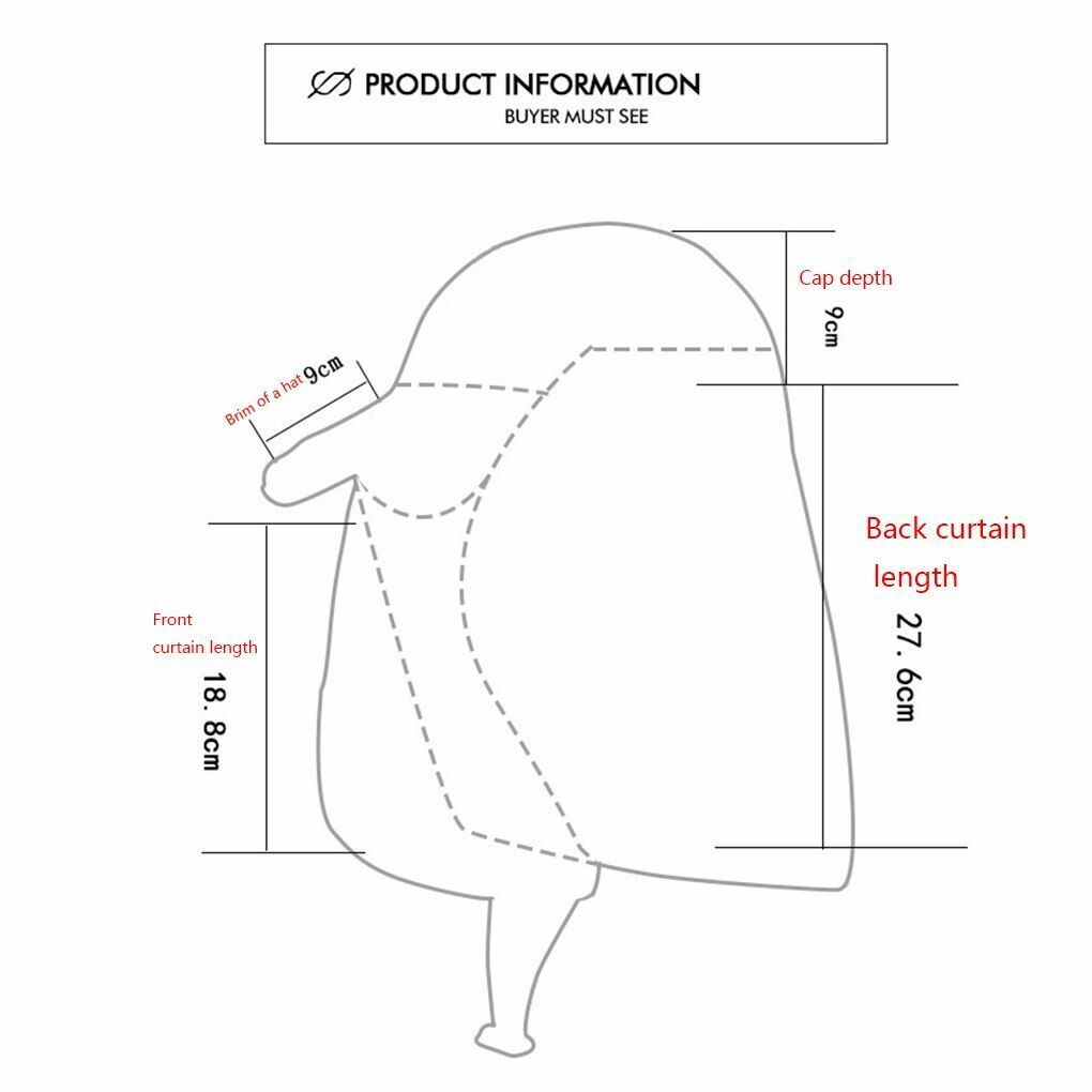 Outdoor Sun Hat UV Protection Ear Flap Neck Cover Fishing Hunting Hiking Leisure