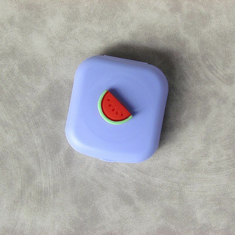 Contact Lens Case Box Mirror Women Mini Square Lovely Eyes Container Bag Travel