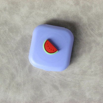 Contact Lens Case Box Mirror Women Mini Square Lovely Eyes Container Bag Travel