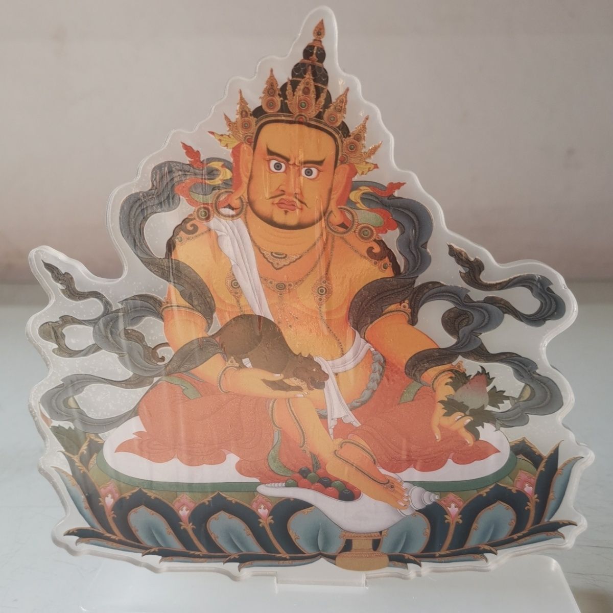 15CM New Yellow God of Wealth Acrylic Buddhist Faith Decoration