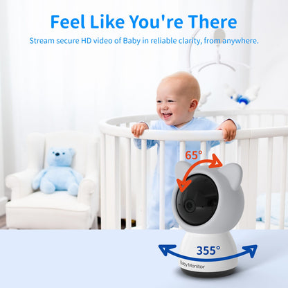 Upgraded Smart WiFi Baby Monitor B5, 5-inch Display, 1080p Camera 3000mAh
