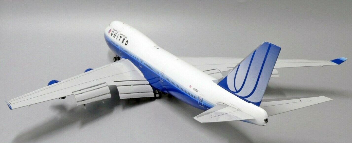 1:200 35CM JC Wings UNITED BOEING 747-400 Airplane Flap DownDiecast Plane Model