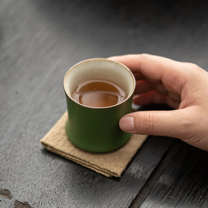 Ceramic Bamboo Knot Kung Fu Tea Set Tea Cup Creative Imitation Green Bamboo