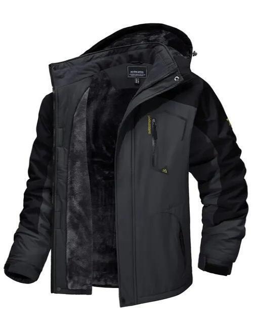 Men's Waterproof Winter Jacket Warm Winter Coat Outdoor Ski Snow Hooded Jacket
