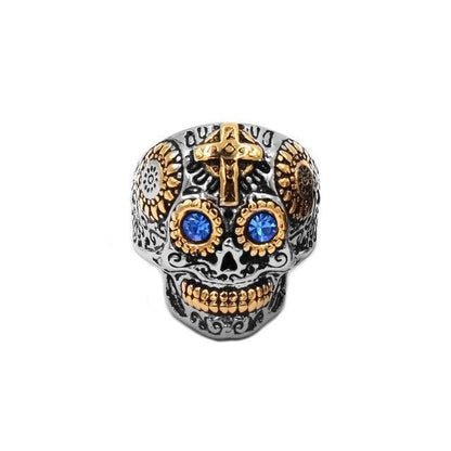 Men Skeleton Big Ring Stainless Steel Skull Rings Punk Biker Finger Jewelry 1Pc