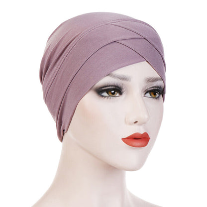 Women Stretch Turban Hat Hijab Headwear Hair Loss Chemo Cap Headwrap Head Cover*