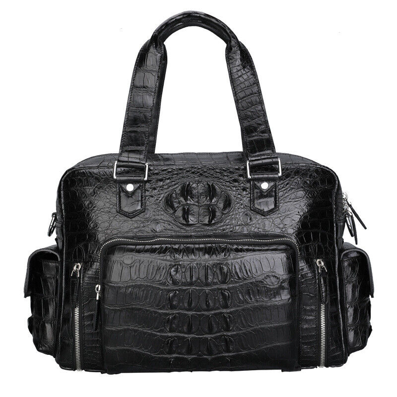 Real Handcrafted Siamese Skin Leather Men's Travel Luggage Luxury Large Handbags