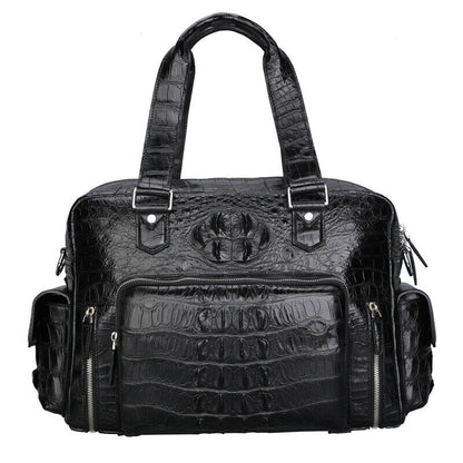 Real Handcrafted Siamese Skin Leather Men's Travel Luggage Luxury Large Handbags