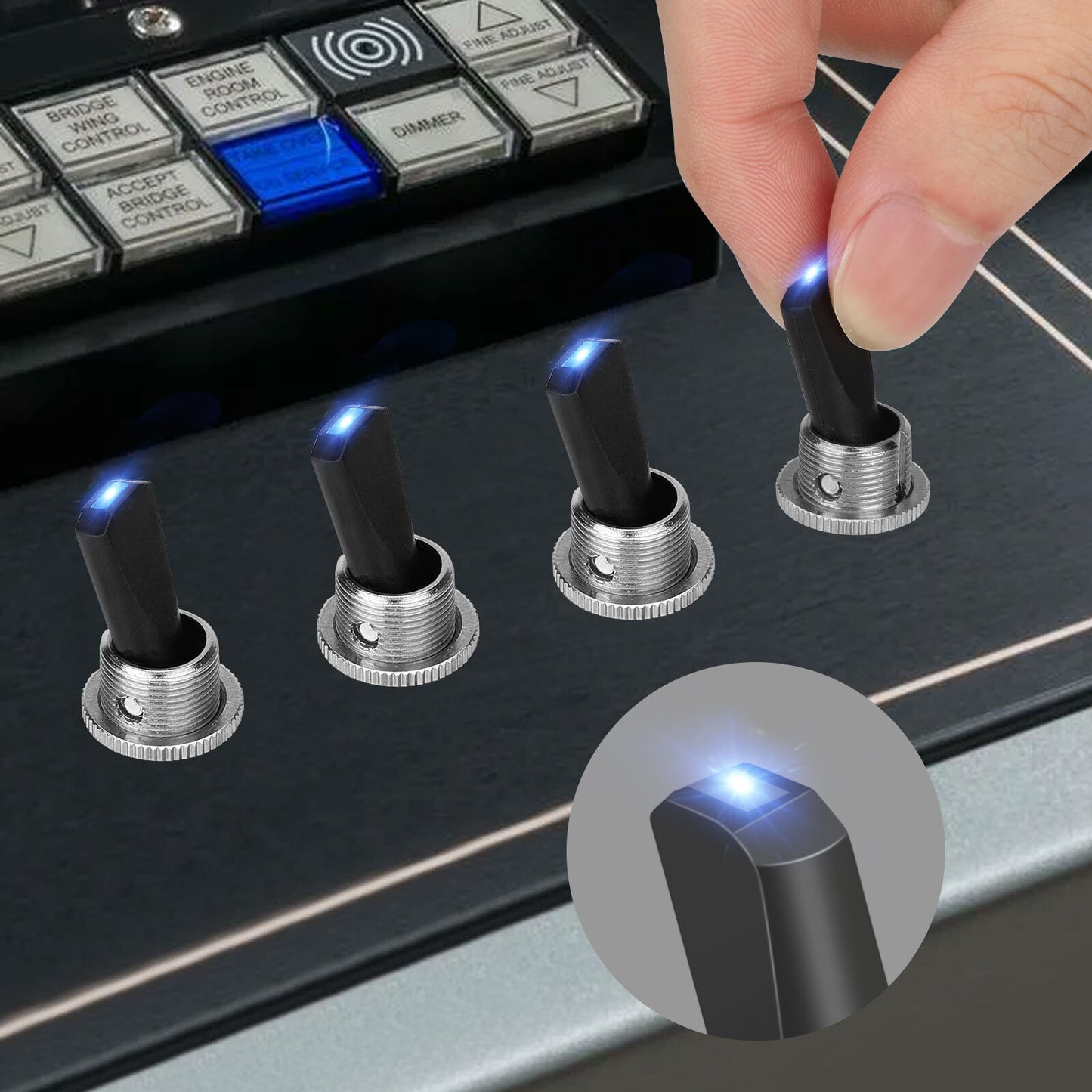 5x Blue LED Light 3Pin Rocker Toggle ON/Off Switch 30A 12V for Car Boat Marine