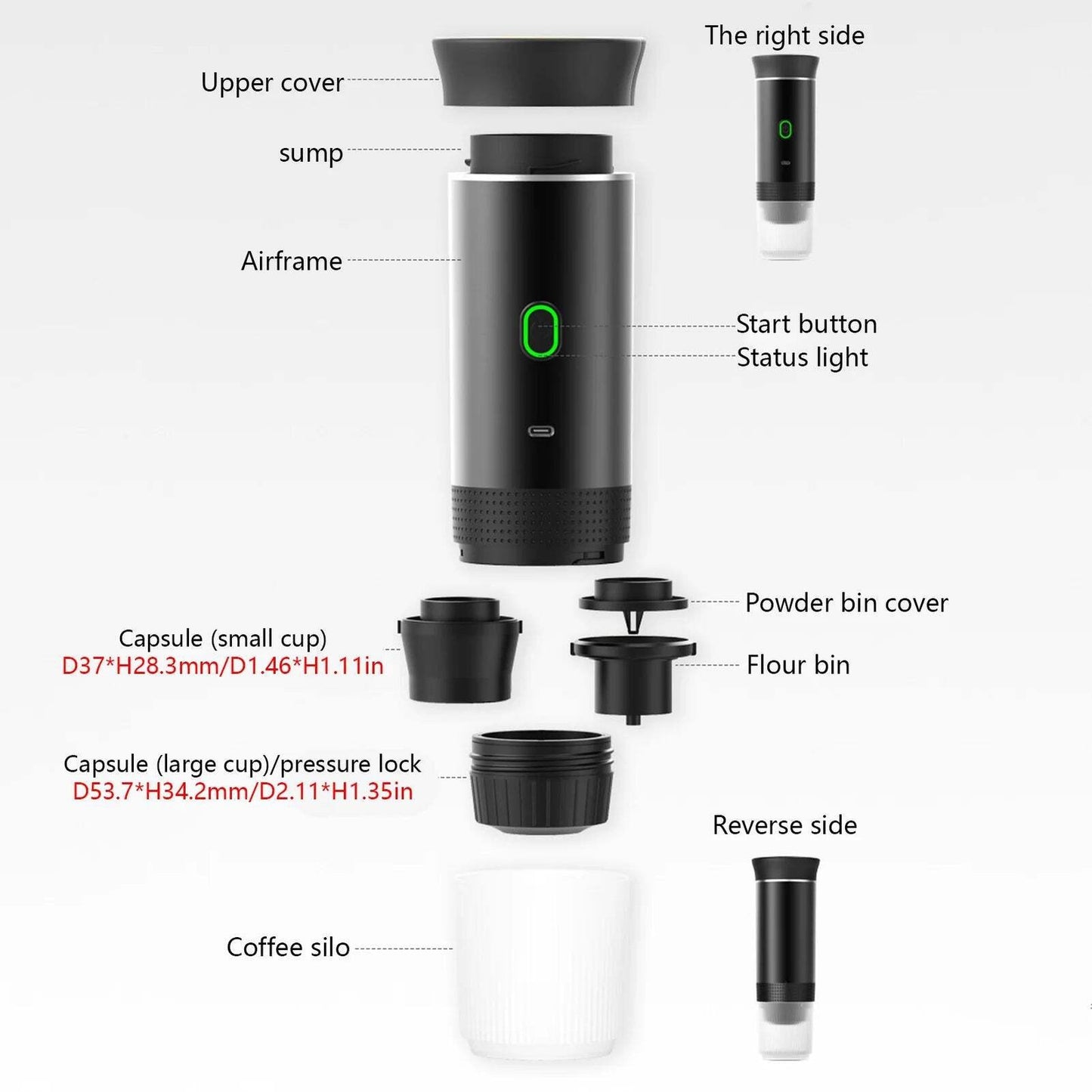 Mini Coffee Maker(15Bar) – Capsule & Ground Coffee