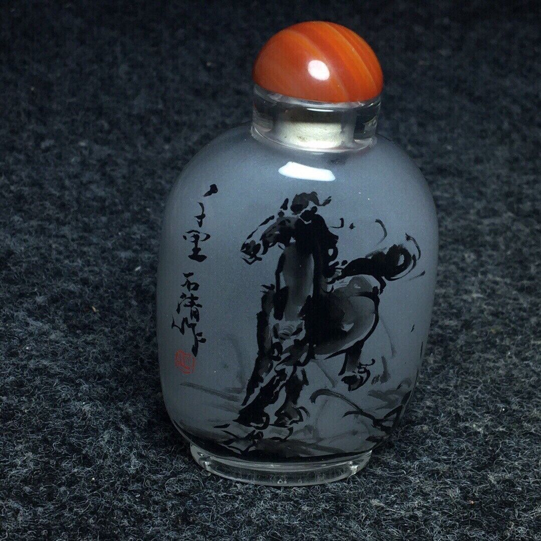 Ancient Chinese handmade interior painting ancient glazed snuff bottle