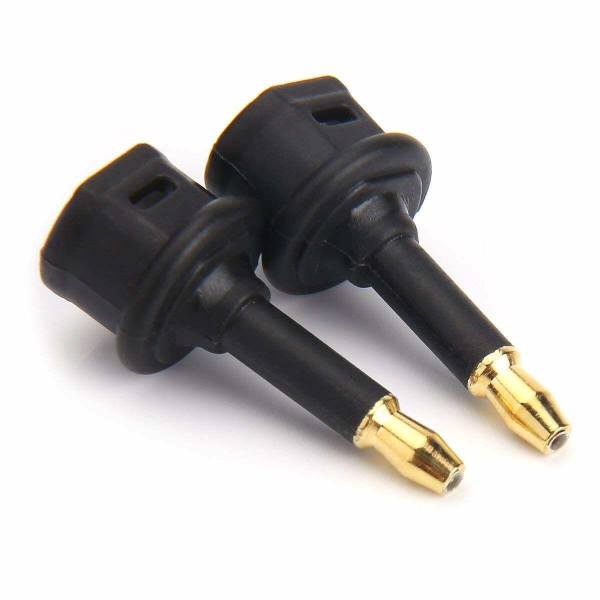 2 Pack Optical Toslink to 3.5mm Jack (Mini Toslink) Adapter Plugs Digital Audio