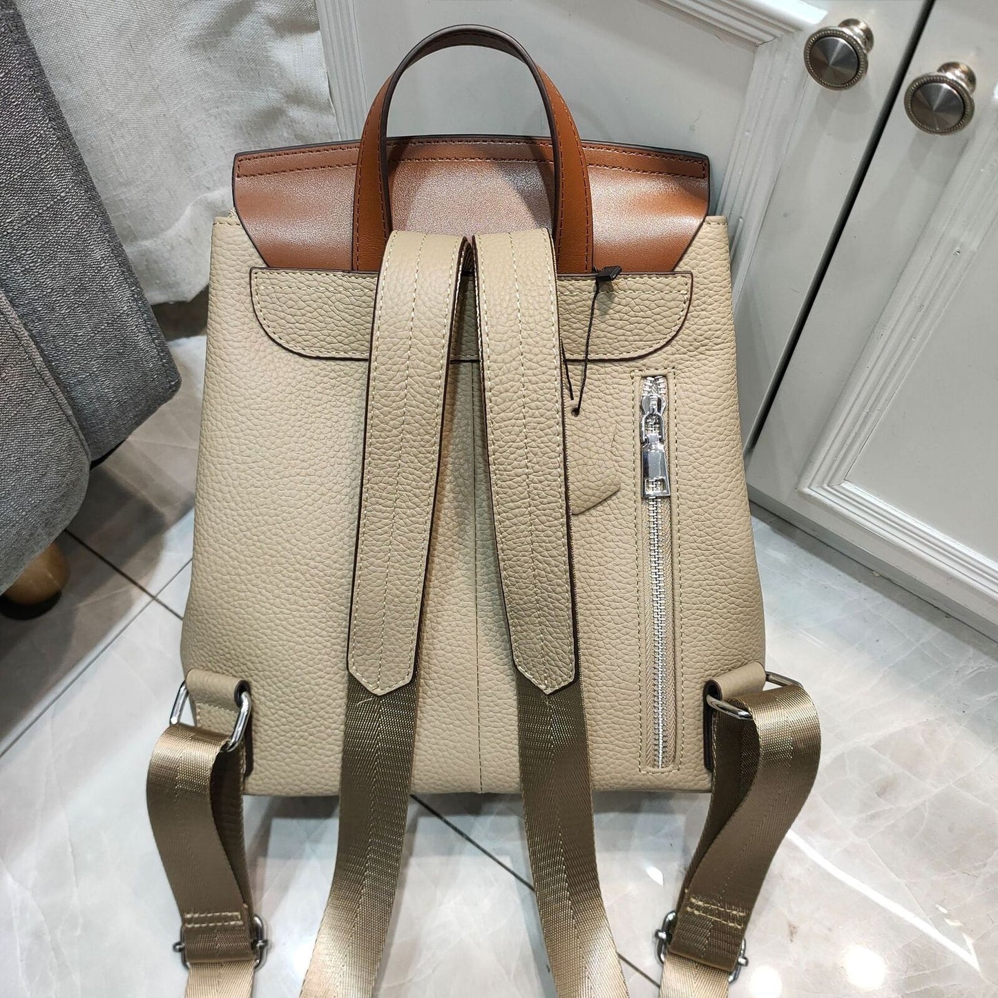 School Book Bag All-match Real Leather Backpack Cowhide Shoulder Bag 27*13*28 CM
