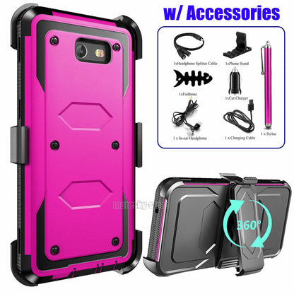 For Samsung Galaxy J7 2017 Sky Pro Rugged Clip Holder Case Cover, w/ Accessories