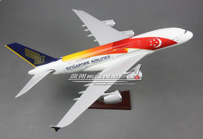 45CM 1:160 SINGAPORE AIRLINES AIRBUS A380 9V-SKI Passenger Airplane Resin Model