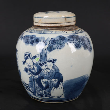 Chinese Antique Ancient Porcelain Blue and White Porcelain Jar Tea Can