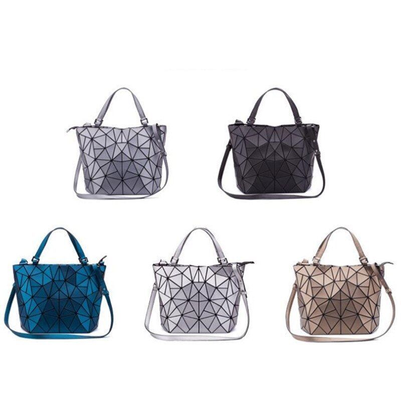 Hologram Bag Frosted Matte Crossbody Bag Bucket Purse Geometric Shoulder Handbag