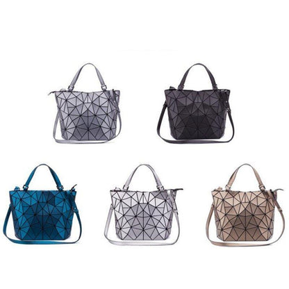 Hologram Bag Frosted Matte Crossbody Bag Bucket Purse Geometric Shoulder Handbag