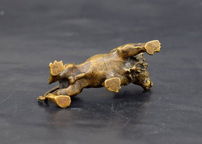 Brass Male Lion Statue Animal Decor