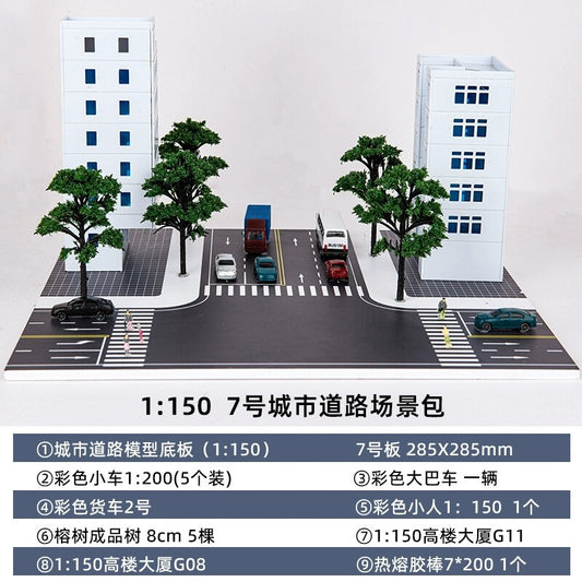 1/150 Building Model City Road Building DIY Scene Display Model Gifts