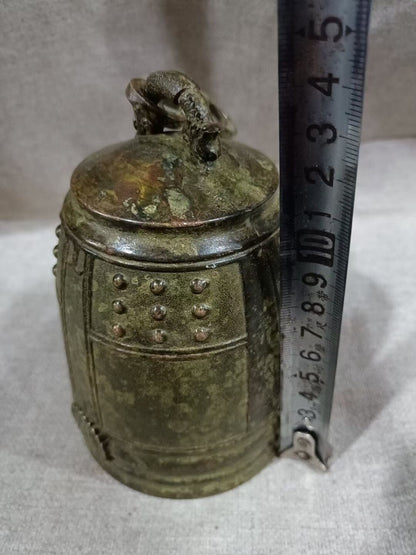 China Bronze Buddhism Temple Bell Chung Chimes Clock Statue